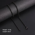 Skyrim 60cm Black Gold Stainless Box Chain