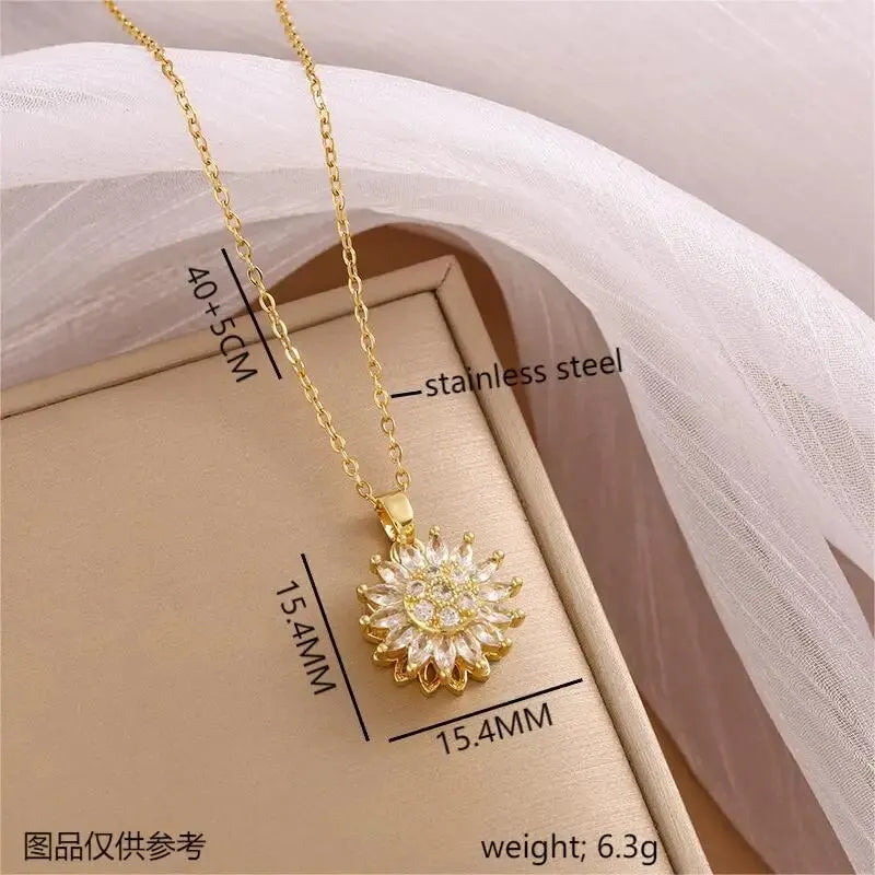 Rotating Sunflower Necklace