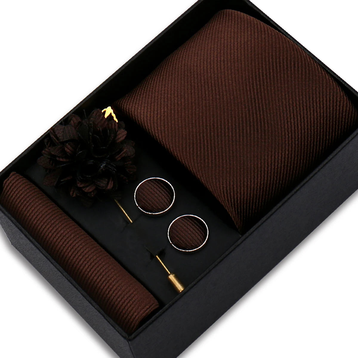 Men’s Solid Color Tie & Accessories Set
