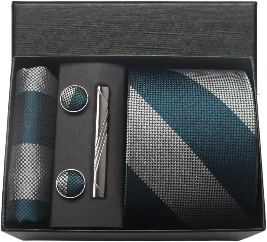 Men’s 100% Silk Tie Set with Gift Box