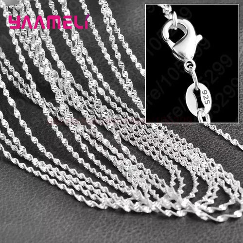 10PCS 925 Sterling Silver Chain Necklace Set