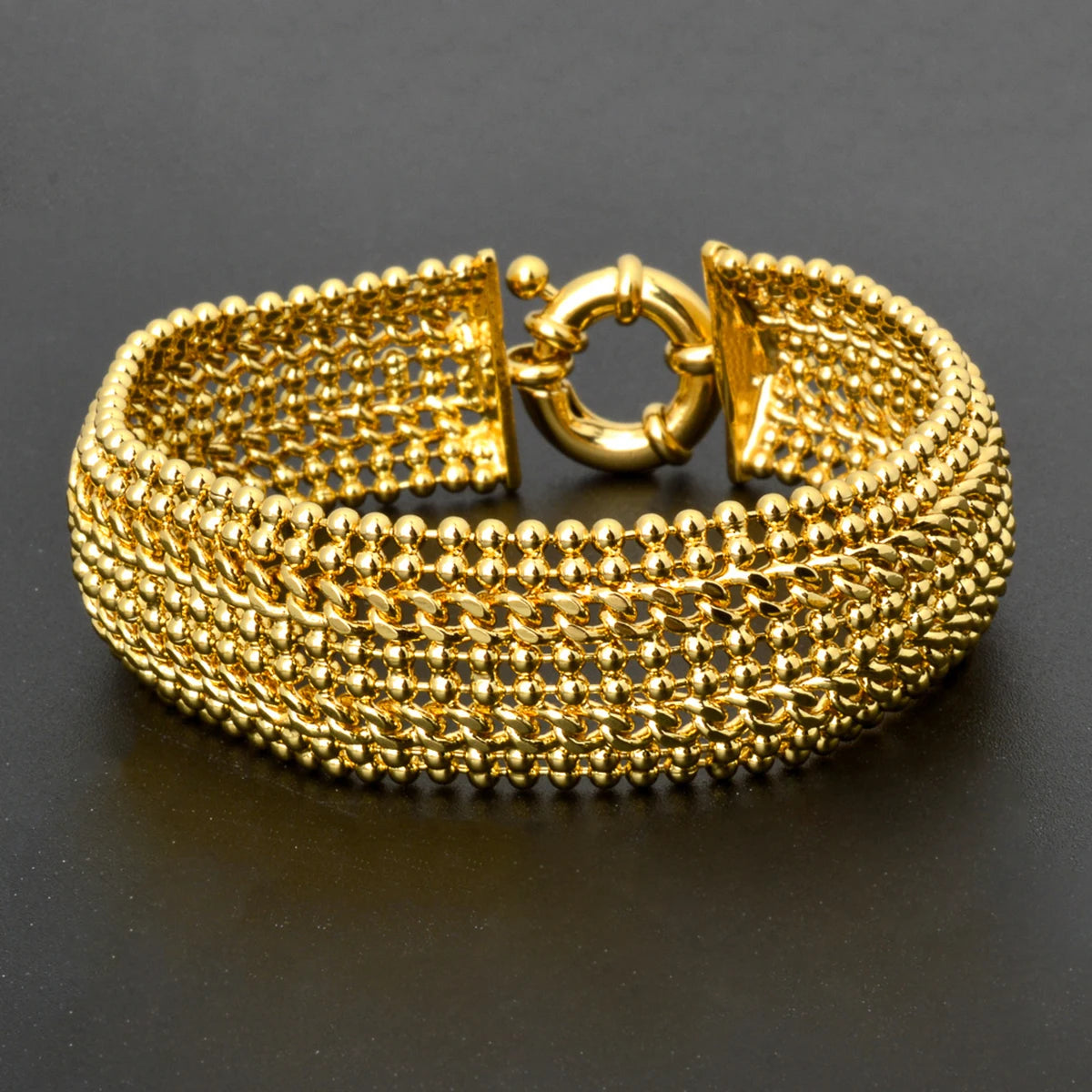18K Gold Plated Miami Curb Chain Bracelet