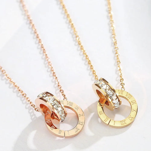 18K Gold Interlocking Circles Collar Necklace