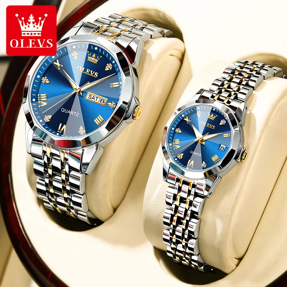 OLEVS 9931 Luxury Couple Quartz Watch