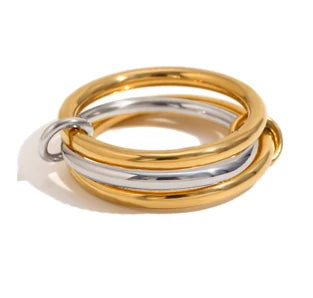 Two-Tone Copper Stacking Ring Set for Women