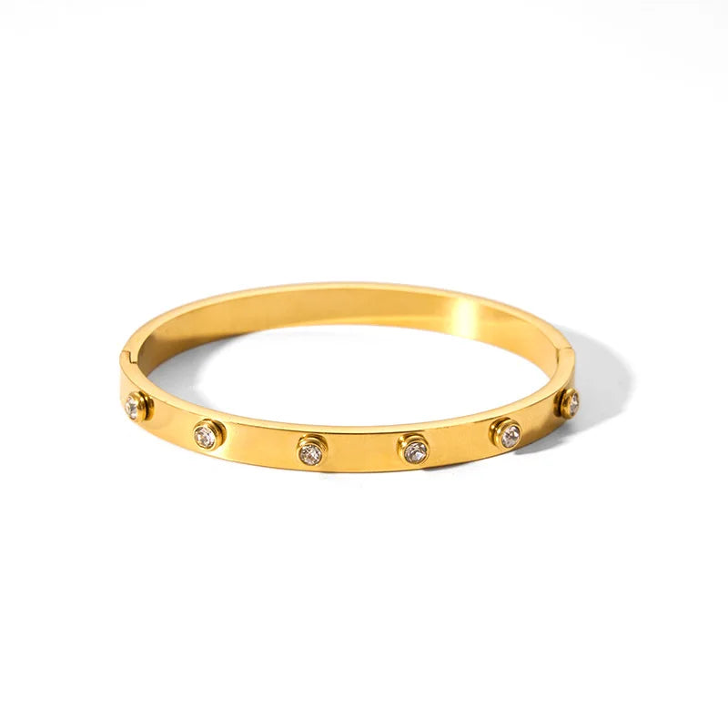 Elegant CZ Stainless Steel Women’s Bracelet