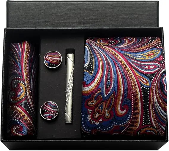 Luxury Silk Paisley Men’s Tie Gift Set