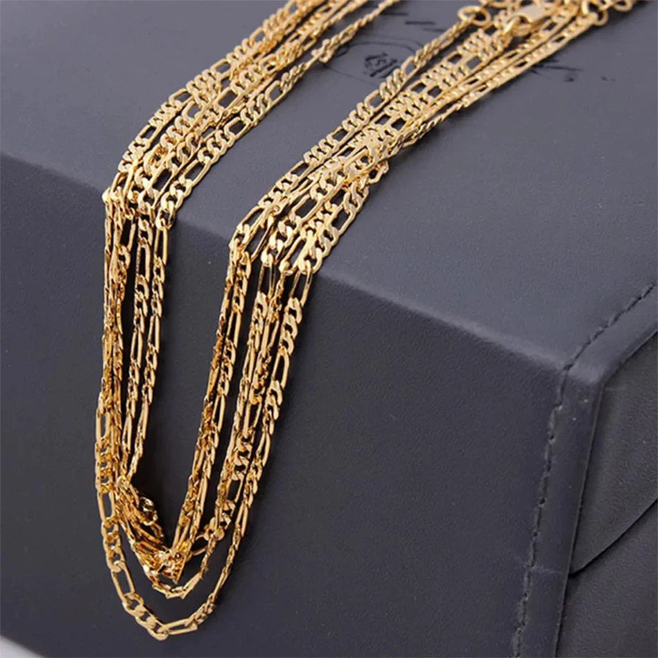 18K Gold Filled Figaro Chain Necklace 4mm