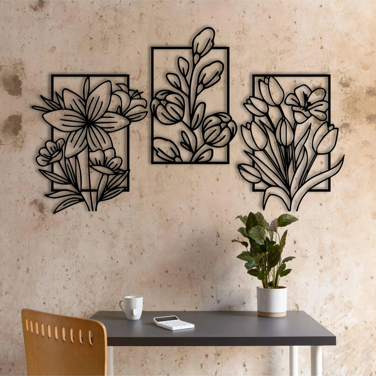 Retro Leaf Metal Wall Art
