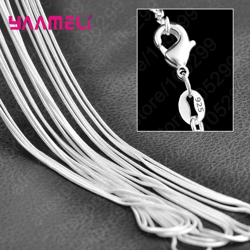 10PCS 925 Sterling Silver Chain Necklace Set