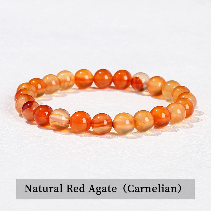 Natural Stone Bead Bracelet – Amethyst, Tiger Eye & Crystal Design for Men & Women