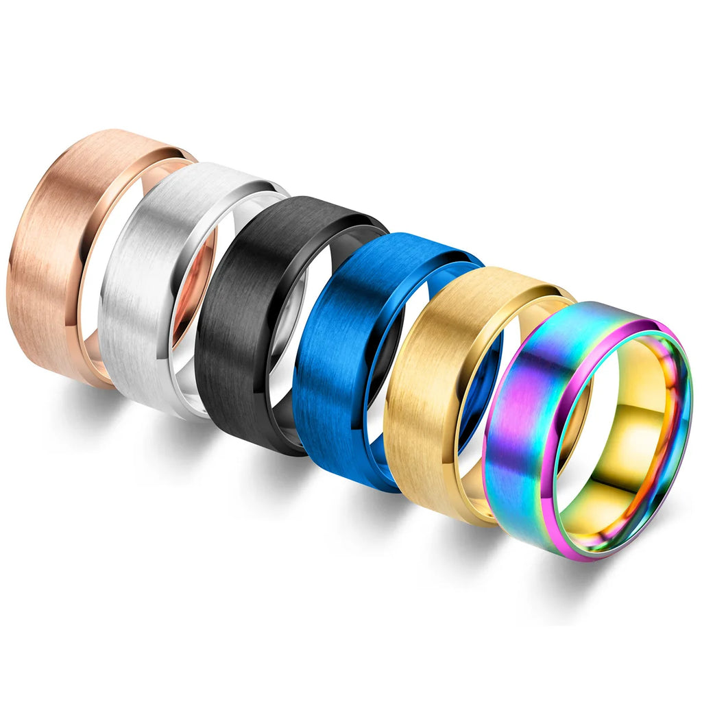 8mm Modern Stainless Steel Unisex Ring