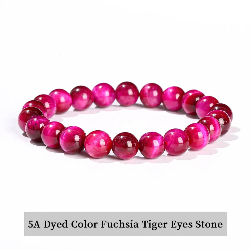 Natural Stone Bead Bracelet – Amethyst, Tiger Eye & Crystal Design for Men & Women
