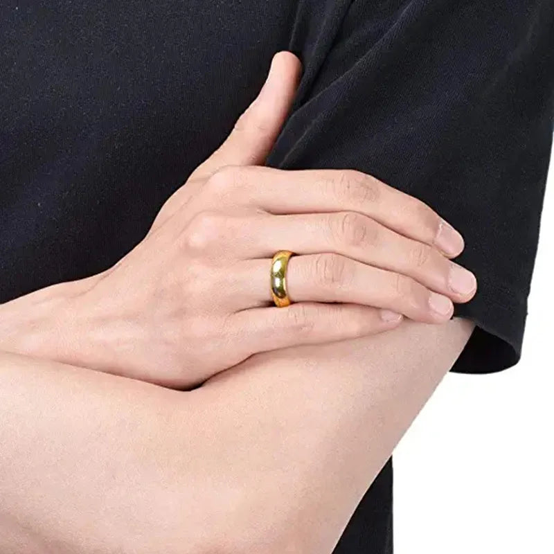 6mm Stainless Steel Laser Engraved Couple Rings