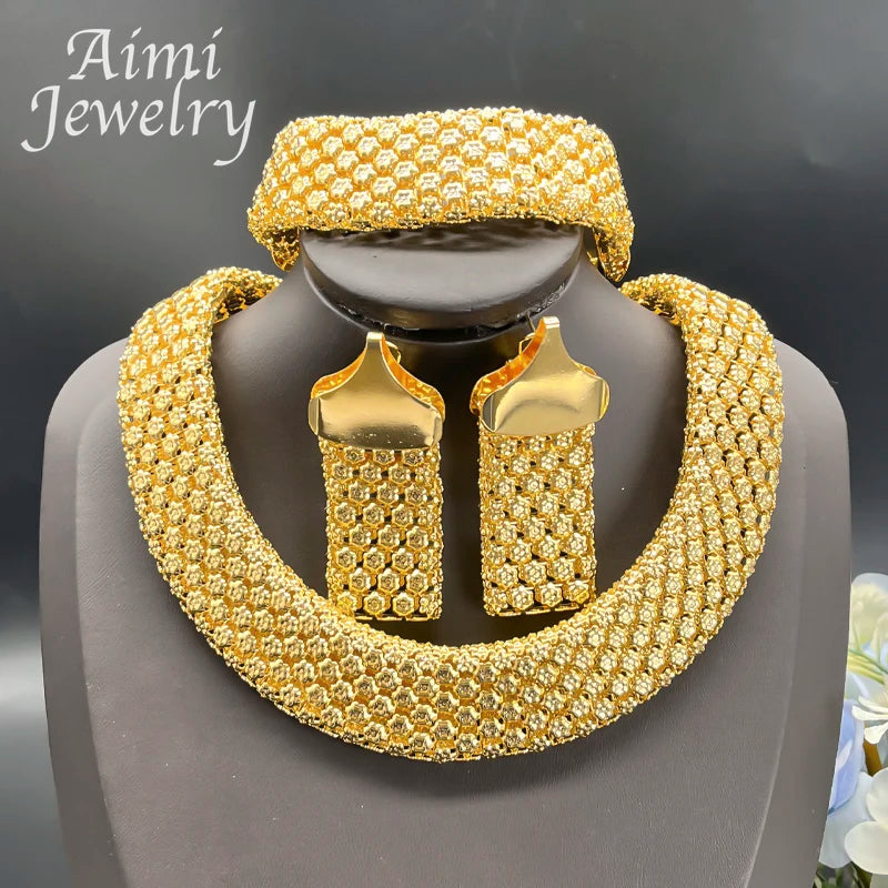 Gold-Tone Necklace, Bracelet and Earring Set