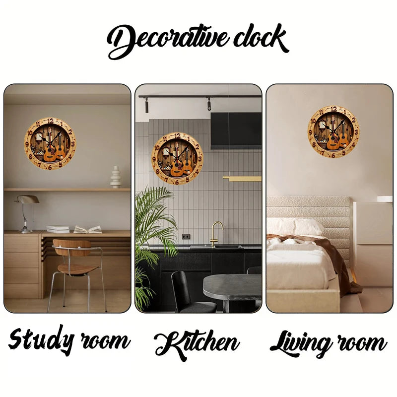 Guitar and Music Wall Clock