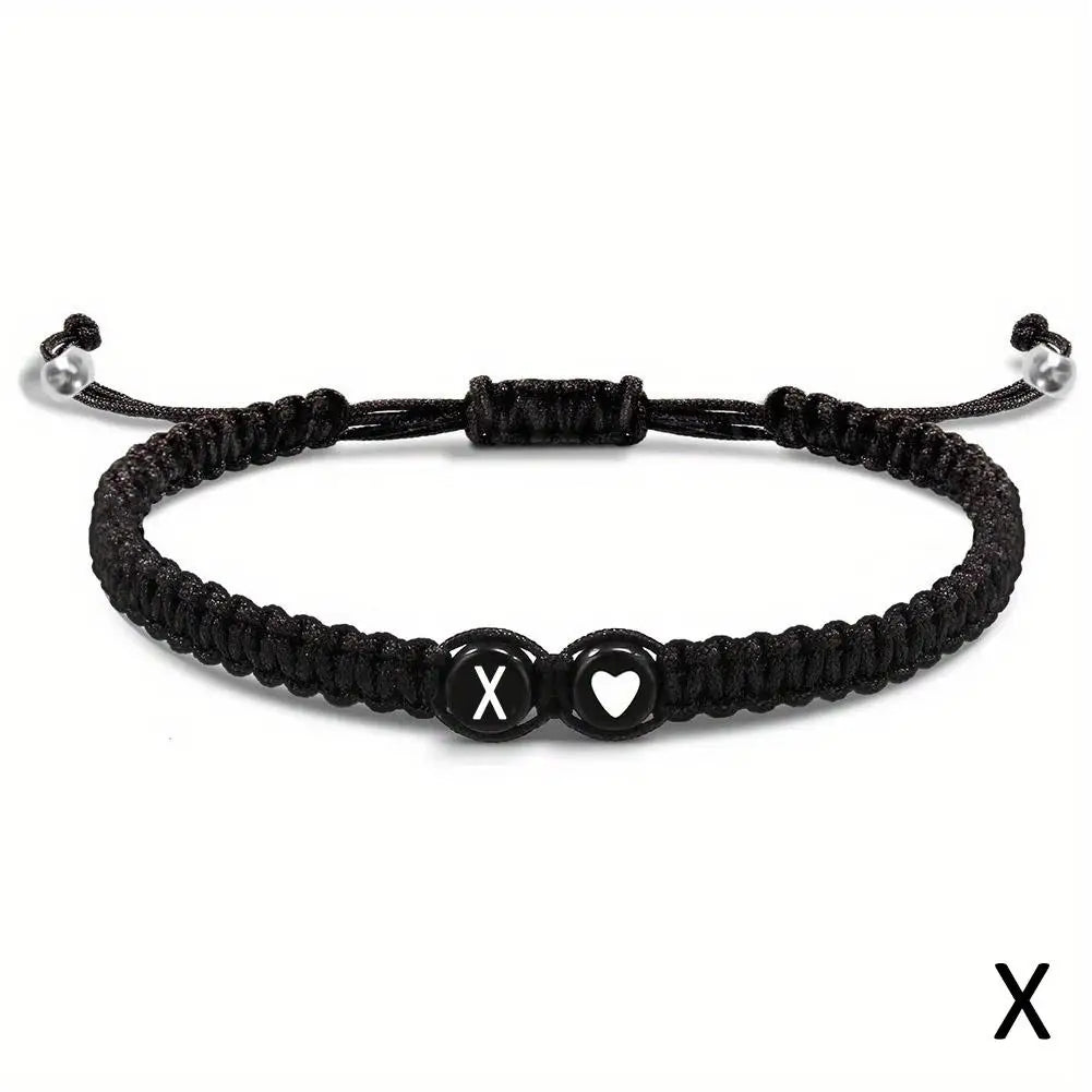 Initial Heart Bracelet – Adjustable A-Z Design for Men & Women
