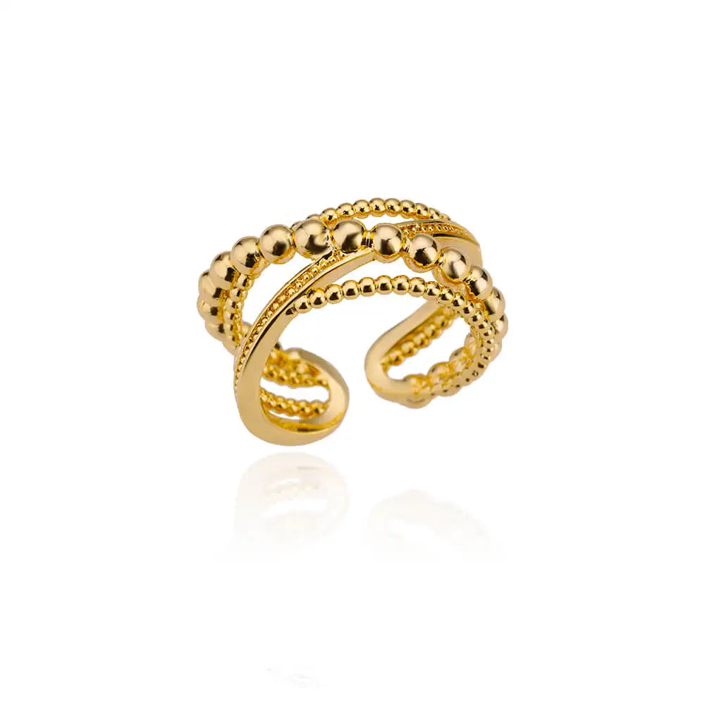 Gold Stainless Steel Classic Women's Ring