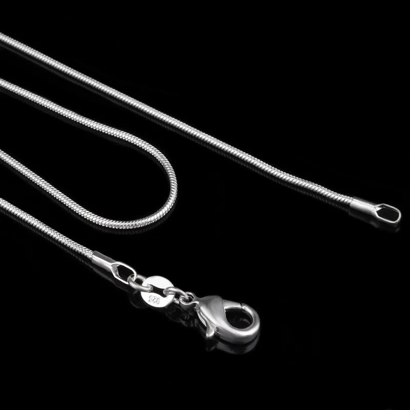 10Pcs Silver Plated 1mm Snake Chain Necklaces
