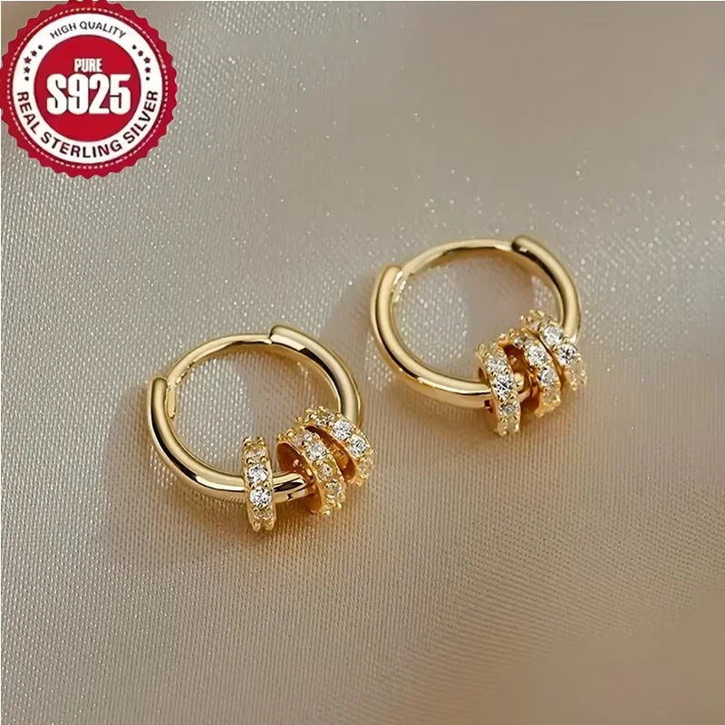 CZ Huggie Hoop Earrings