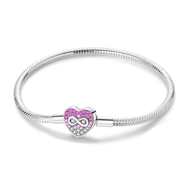 925 Sterling Silver Love Heart & Butterfly Charm Bracelet – 17-20cm