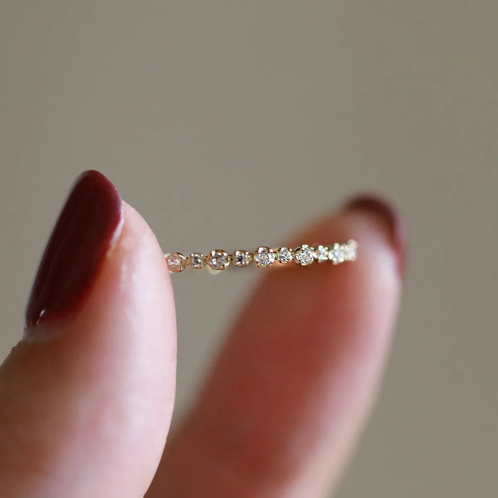 14K Gold-Plated 925 Sterling Silver Zircon Ring