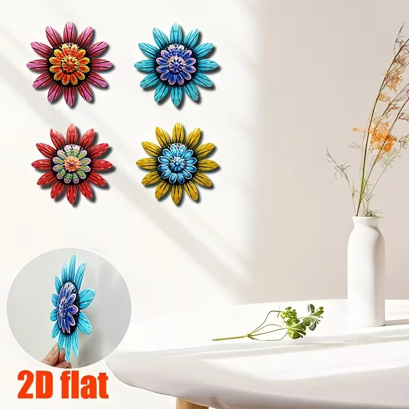 Metal Flower Ornaments Set