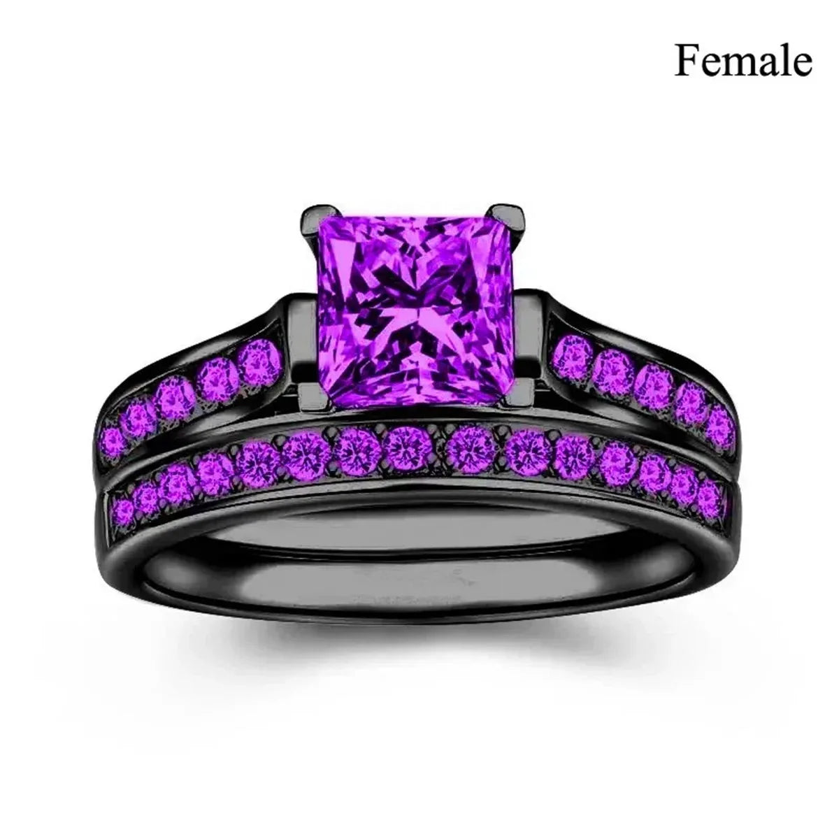 Romantic Red Rhinestone Celtic Dragon Ring Set