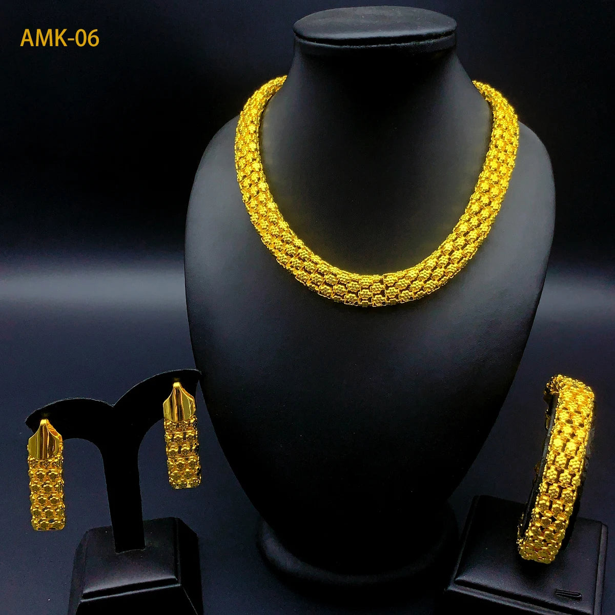 Gold-Tone Necklace and Earring Set