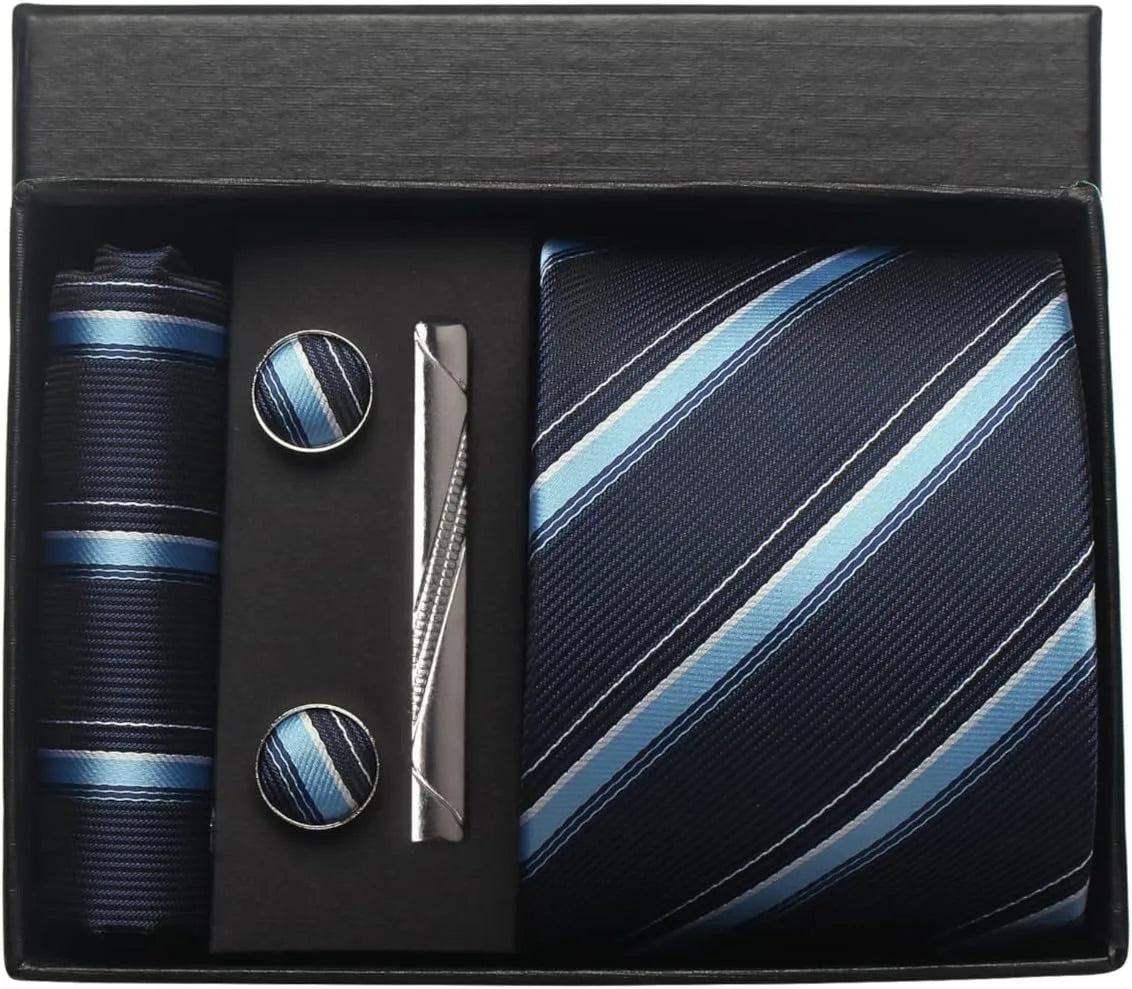 Men’s 100% Silk Tie Set with Gift Box