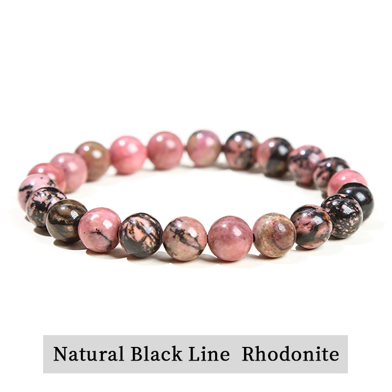 Natural Stone Bead Bracelet – Amethyst, Tiger Eye & Crystal Design for Men & Women
