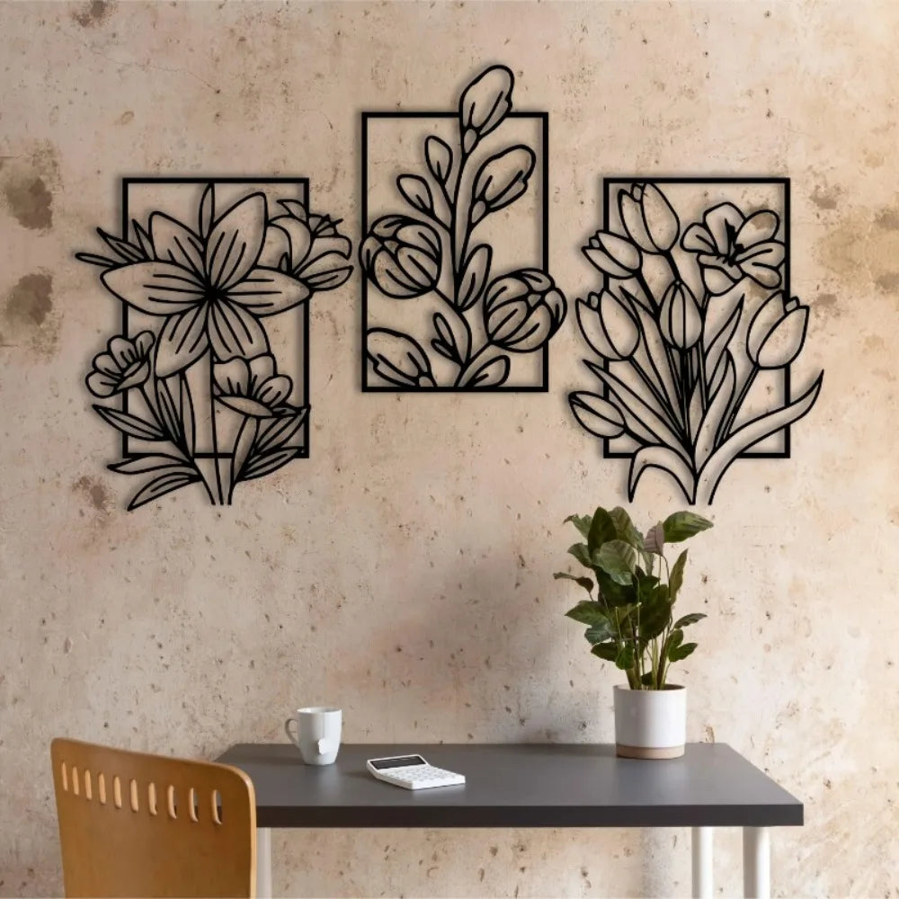 Retro Leaf Metal Wall Art