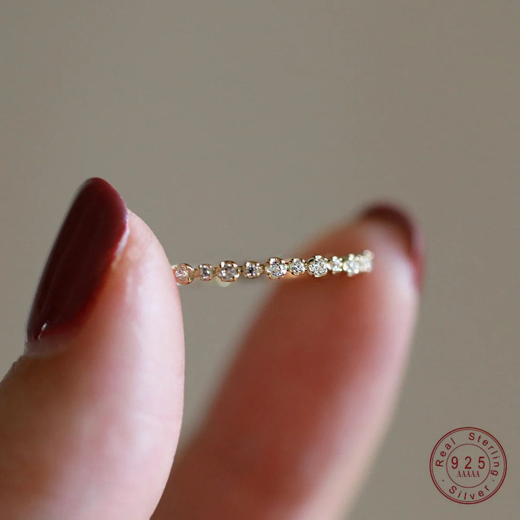 14K Gold-Plated 925 Sterling Silver Zircon Ring