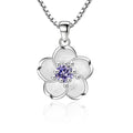 Pink Peach Blossom 925 Sterling Silver Necklace