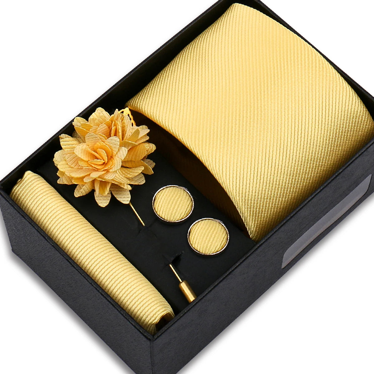 Men’s Solid Color Tie & Accessories Set