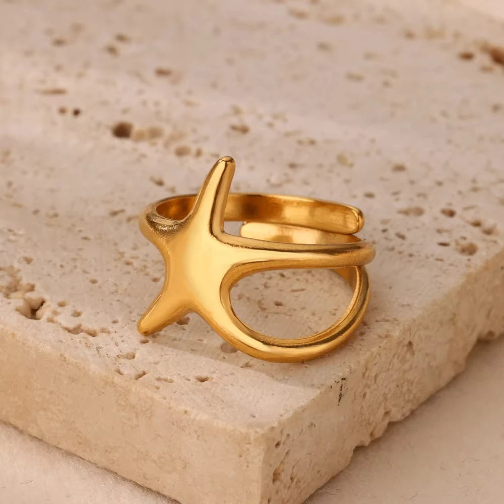 Evil Eye Gold Zircon Adjustable Ring