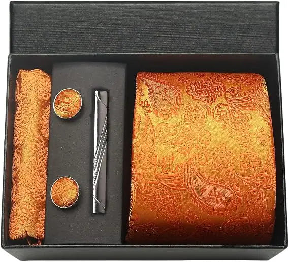 Luxury Silk Paisley Men’s Tie Gift Set