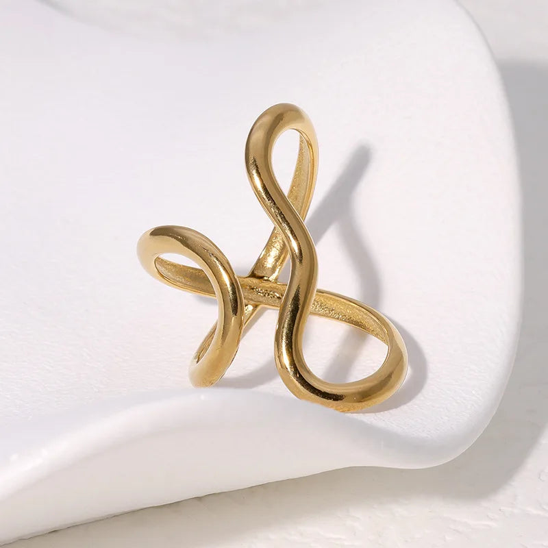 18K Gold Plated Stainless Steel Open Ring