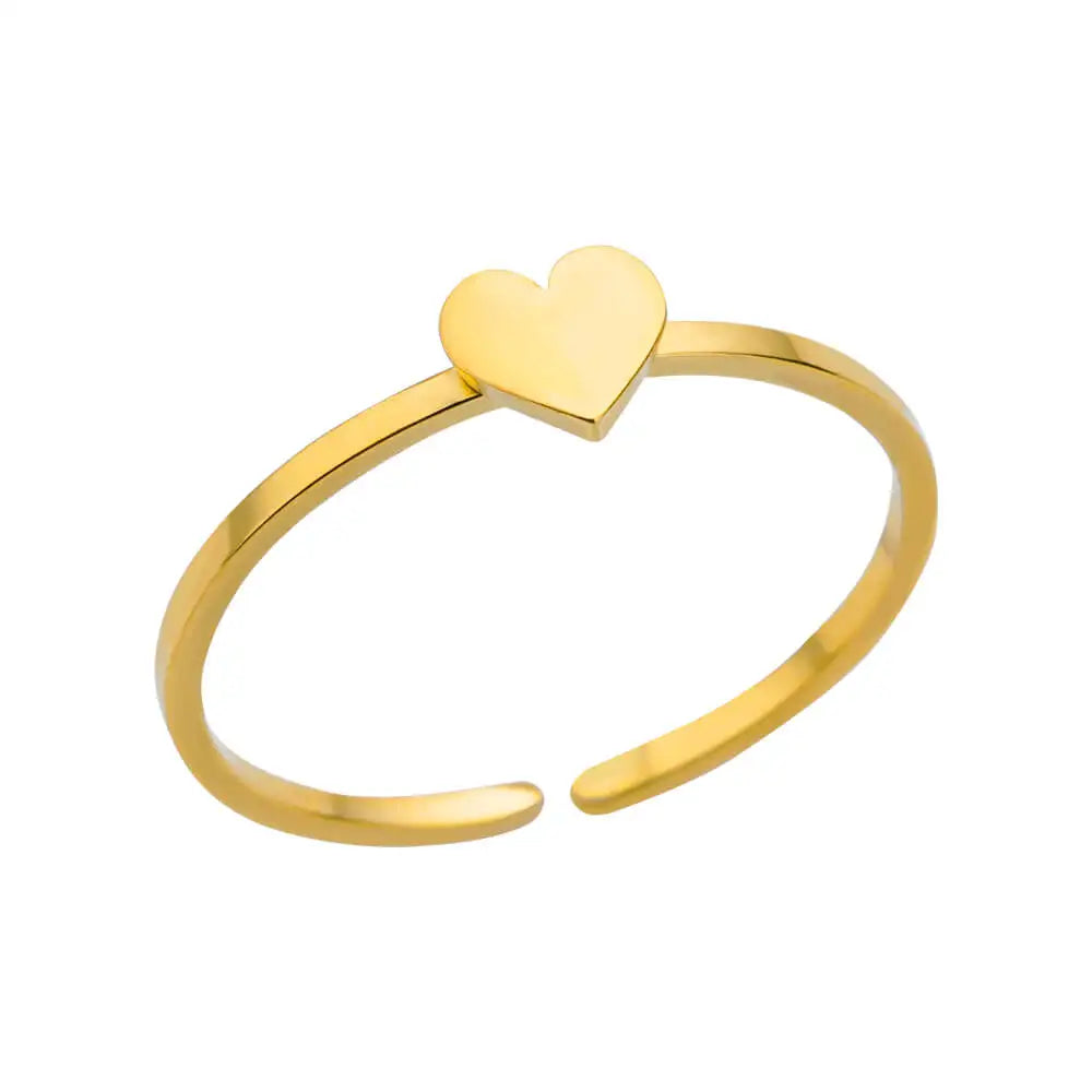 Gold Stainless Steel Classic Women's Ring