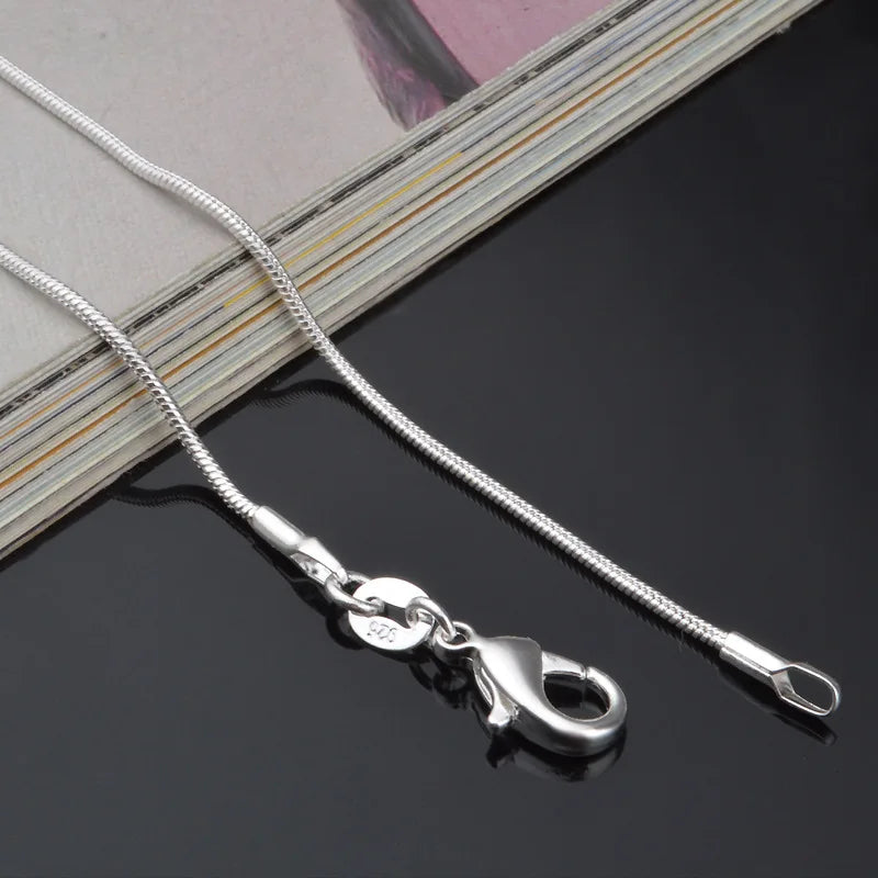 10Pcs Silver Plated 1mm Snake Chain Necklaces