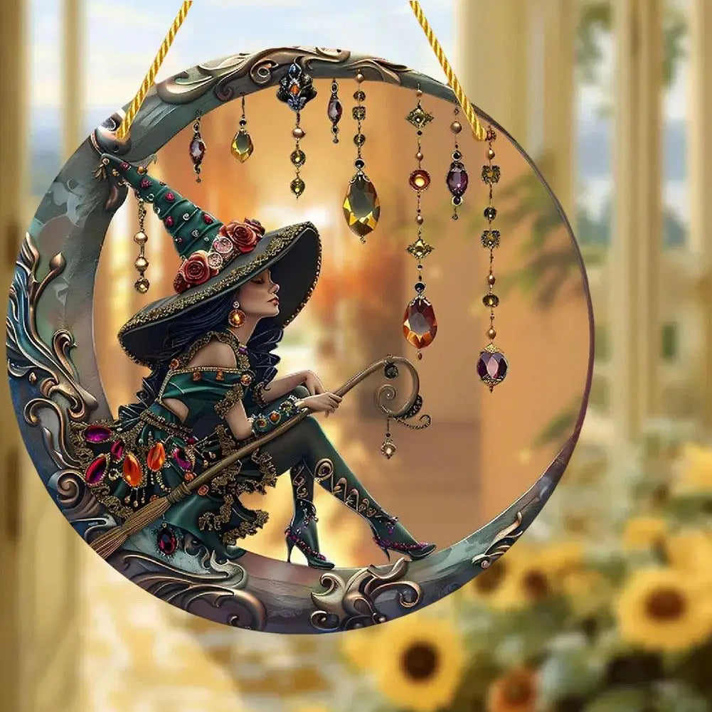 Moonlit Witch Window Hanging