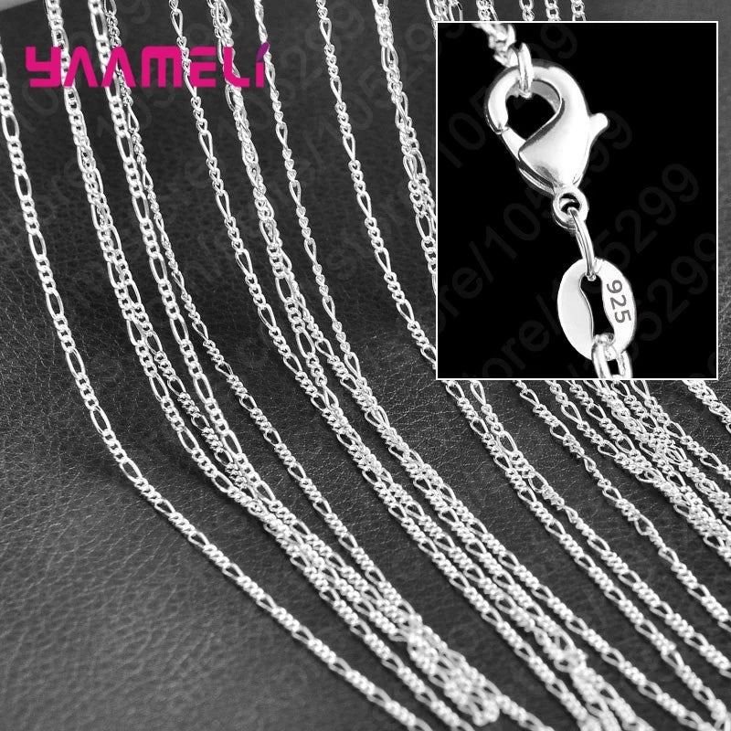 10PCS 925 Sterling Silver Chain Necklace Set