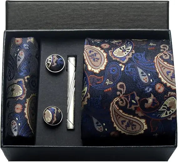 Luxury Silk Paisley Men’s Tie Gift Set