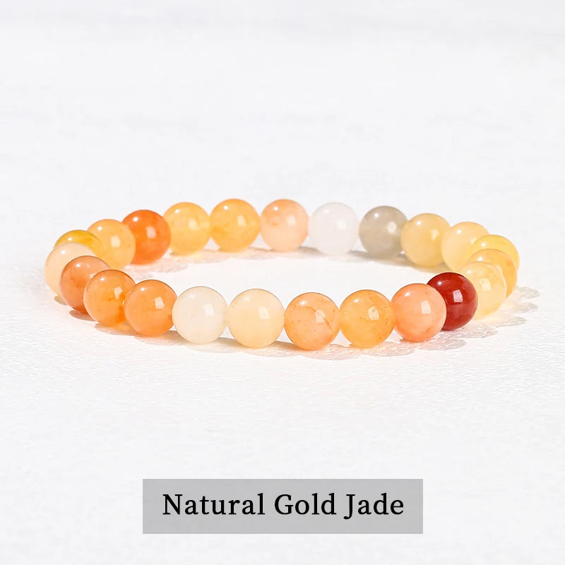 Natural Stone Bead Bracelet – Amethyst, Tiger Eye & Crystal Design for Men & Women