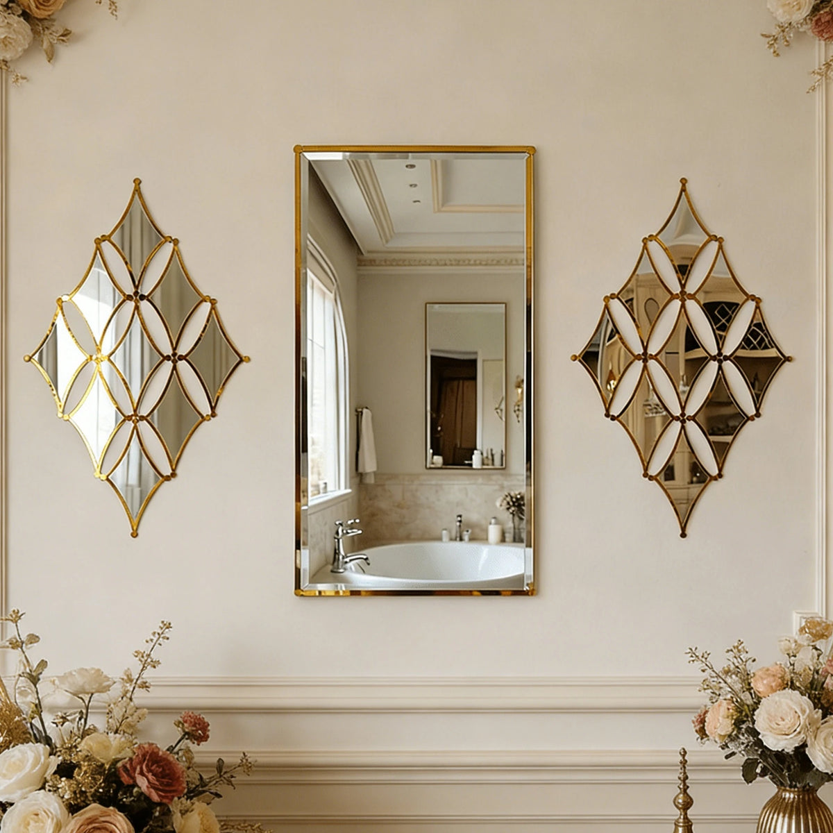 Golden Acrylic Mirror Set