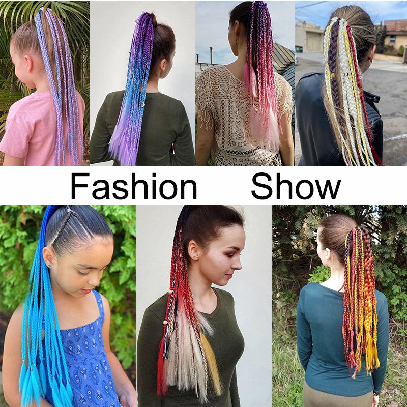 26" Colored Braiding Ponytail Extension