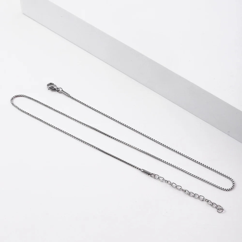 Gold Stainless Steel Box Chain Necklace 1.2mm
