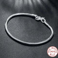 925 Sterling Silver Snake Chain Bracelet for Women – Elegant Charm Design