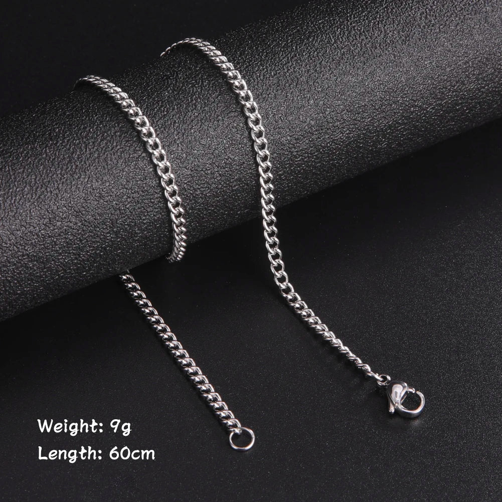 Skyrim 60cm Black Gold Stainless Box Chain