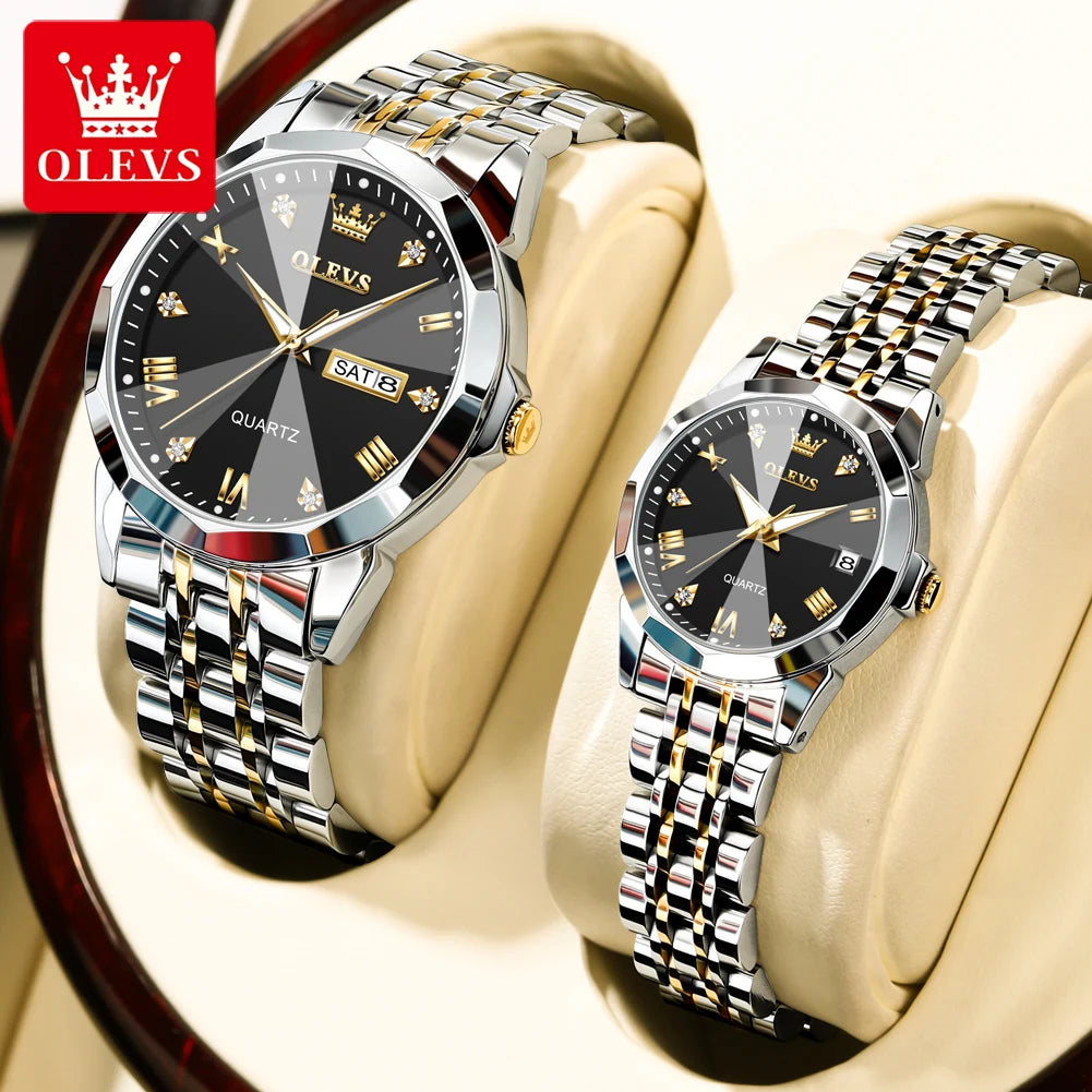 OLEVS 9931 Luxury Couple Quartz Watch